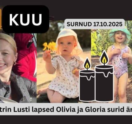 17.10.2025 leiti surnuna Katrin Lust’i lapsed Olivia ja Gloria 1 kuu Eneke Roots tervitab