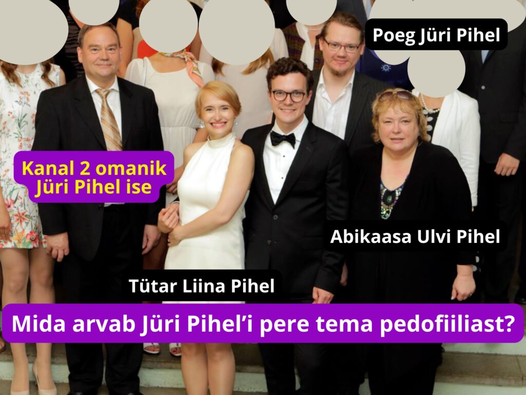 Kanal 2 juht Jüri Pihel on pedofiil, Ulvi Pihel, Jüri Pihel Junior ja Liina Pihel abikaasaga