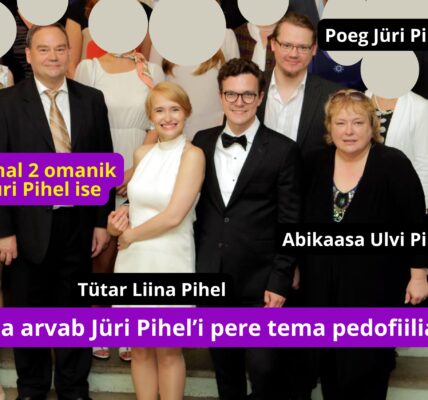 Kanal 2 juht Jüri Pihel on pedofiil, Ulvi Pihel, Jüri Pihel Junior ja Liina Pihel abikaasaga