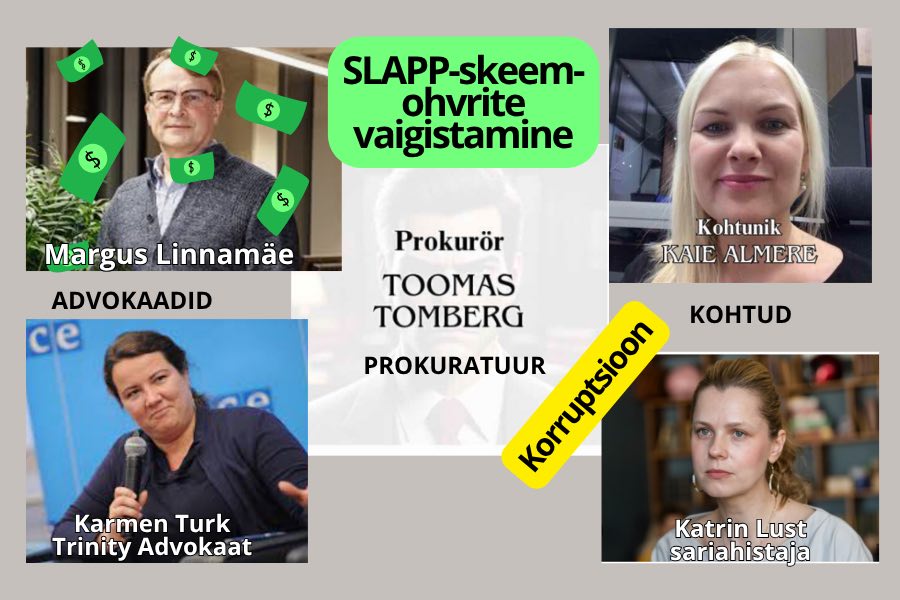 Kuidas prokurör Toomas Tomberg, Karmen Turk, Maarja Pild ja Margus Linnamäe vaigistavad ohvreid SLAPP-kaebustega Eesti kohtusüsteemis