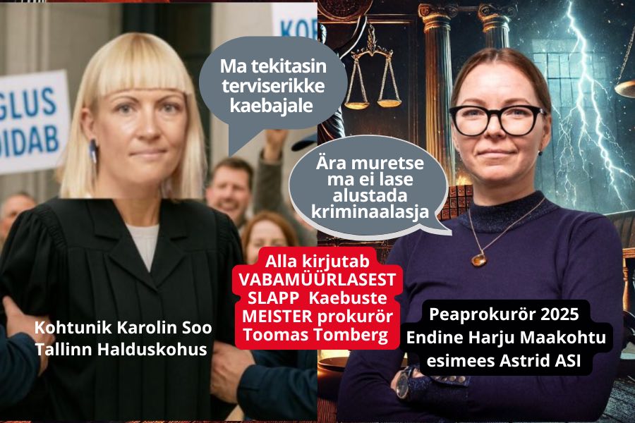 Kohtunik Karolin Soo, Peaprokurör Astrid Asi ja Prokurör Toomas Tomberg süsteemse õiguste rikkumise taga.