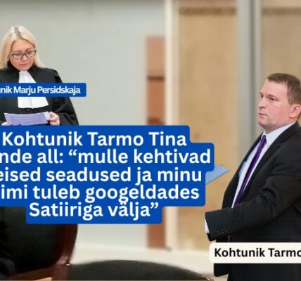 Kohtunik Tarmo Tina tunnistas vande all, et talle kehtivad teised seadused kui Eesti kodanikule