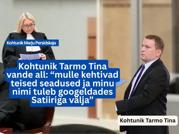 Kohtunik Tarmo Tina tunnistas vande all, et talle kehtivad teised seadused kui Eesti kodanikule