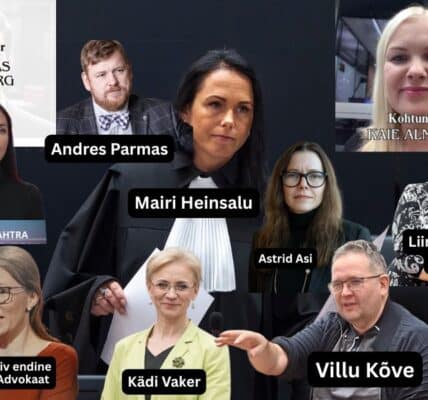 Korruptsioon Kohtunik Mairi heinsalu, prokurör Toomas Tomberg, peaprokurör Astrid Asi, kohtunik Kaie Almere, Liina Naaber Kivisoo,Villu Kõve, Kädi Vaker, Anna Liiv, Grete Vahtra Organiseerivad tapmisähvardusi advokaadid kohtunikud ohver prokuratuur+ kohus= sama voodi