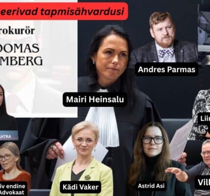 Korruptsioon Kohtunik Mairi heinsalu, prokurör Toomas Tomberg, peaprokurör Astrid Asi, kohtunik Kaie Almere, Liina Naaber Kivisoo,Villu Kõve, Kädi Vaker, Anna Liiv, Grete Vahtra Organiseerivad tapmisähvardusi advokaadid kohtunikud ohver