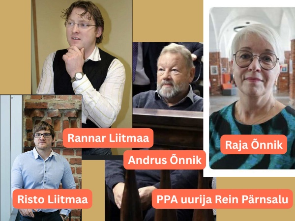 Pärnu “kurjategijate” kamp, kes rikastuvad võlgnike arvelt: kohtutäitur Rannar Liitmaa, kinnisvaramaakler Risto Liitmaa, pankrotihaldur Andrus Õnnik, endine SEB krediidijuht Raja Õnnik ning Pärnu politsei uurija Rein Pärnasalu.